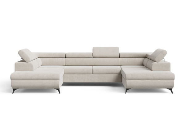 Wohnlandschaft mit Schlaffunktion und Bettkasten Argon Beige