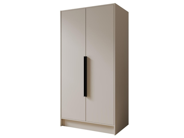 Kleiderschrank 100 cm Perugia Kaschmir mit schwarzen Griffen