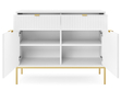 Kommode mit Türen und Schubladen Amber Weiß, Gold Frame