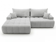 Ecksofa L-Form mit Schlaffunktion und Bettkasten Tulio Links Grau