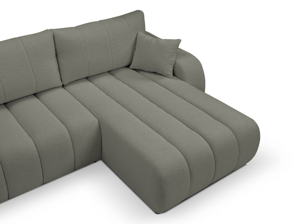 Ecksofa mit Schlaffunktion und Bettkasten Rechts Adoro Grau