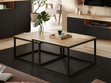 Wohnzimmer-Set im Loft-Stil Asumi Schwarz und Eiche Wotan