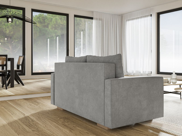 Schlafsofa mit Bettfunktion und Bettkasten Pori Grau