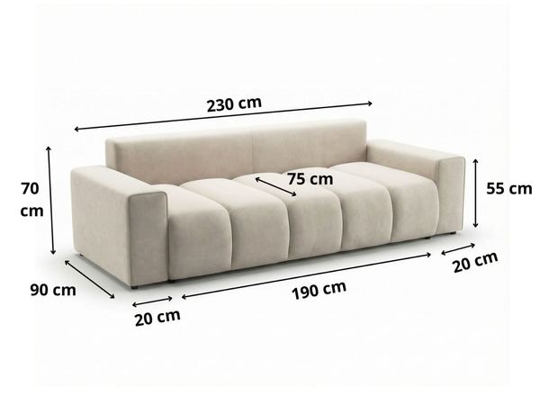 Schlafsofa mit Bettfunktion und Bettkasten Miro Schwarz
