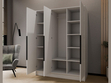 Kleiderschrank mit Spiegel 150 cm Lucca Weiß mit schwarzen Griffen