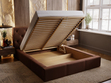 Polsterbett mit Bettkasten und Lattenrost 140x200 Milano Braun