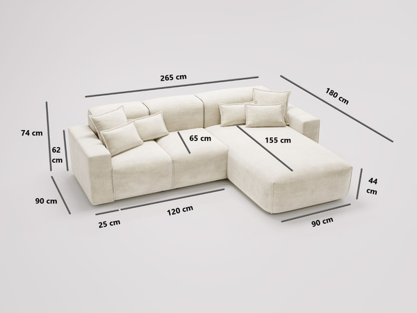 Ecksofa L-Form Rechts Moderne Ecksofa Leni Hellgrau