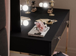 Schminktisch Glamour mit Schubladen, Spiegel und LED-Beleuchtung Brisa Schwarz Hochglanz