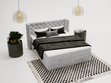 Boxspringbett mit Bettkasten 140x200 Lion Hellgrau