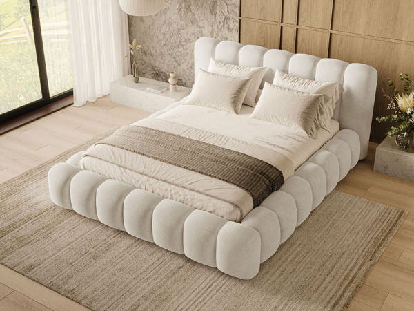 Polsterbett mit Bettkasten und Lattenrost 160x200 Averia Beige