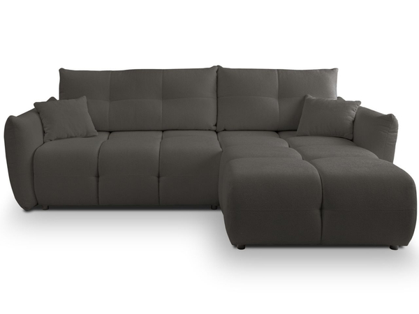 Ecksofa L-Form mit Schlaffunktion und Bettkasten Bene Schwarz