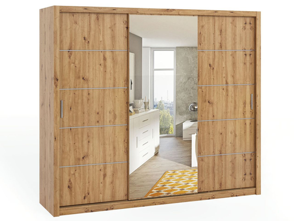 Schiebeschrank mit Spiegel Bino 250 - Artisan Eiche
