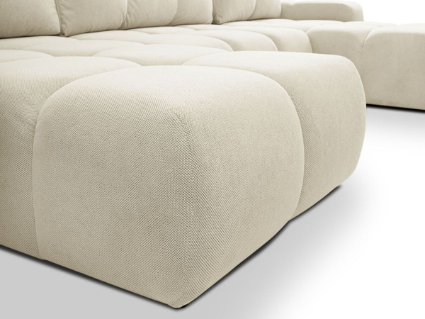 Wohnlandschaft mit Schlaffunktion und Bettkasten Sile U Hellbeige