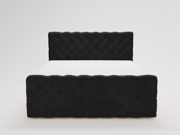Boxspringbett mit Bettkasten 180x200 Lunaris Schwarz