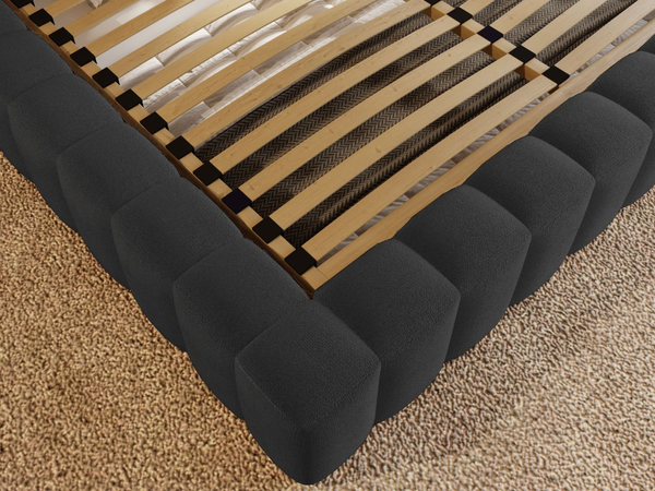 Polsterbett mit Bettkasten und Lattenrost 140x200 Rotto Schwarz