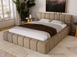 Polsterbett mit Bettkasten und Lattenrost 140x200 Alicante Boucle Braun