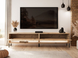 TV-Schrank 180 cm mit LED-Beleuchtung und schwarzen Beinen Aurelie Artisan Eiche