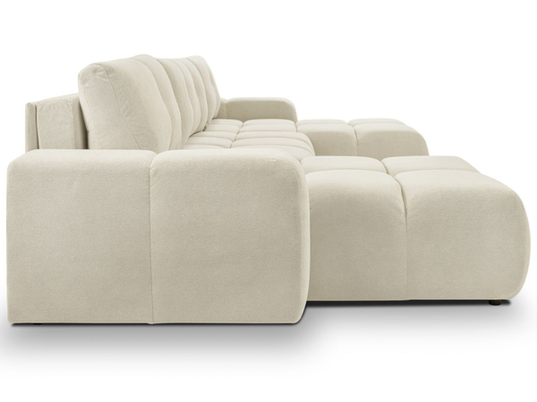 Wohnlandschaft mit Schlaffunktion und Bettkasten Sile U Hellbeige