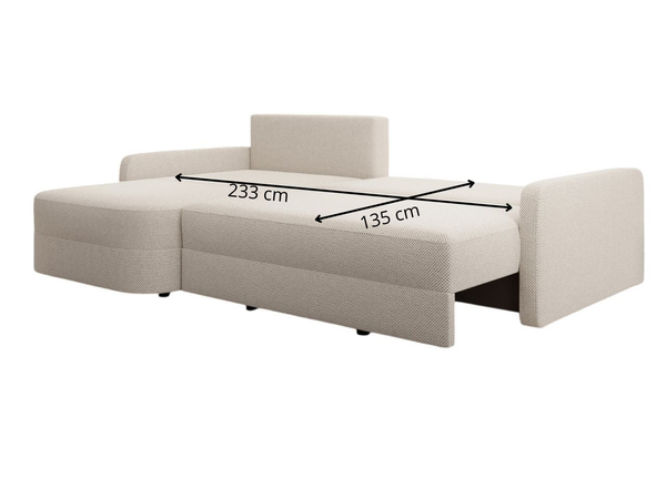 Ecksofa L-Form mit Schlaffunktion und Bettkasten Arvento Grau