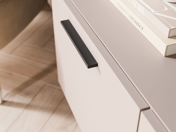 TV-Lowboard mit Türen auf Schwarzen Metallbeinen 100 cm Noaé Kaschmir