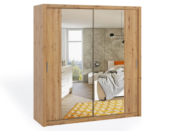 Schiebeschrank mit Spiegel Bino 200– Artisan Eiche