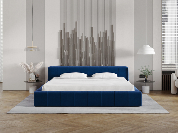 Polsterbett mit Bettkasten und Lattenrost 120x200 Lipari Blau