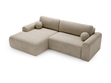 Ecksofa L-Form mit Schlaffunktion und Bettkasten Savana Links Beige