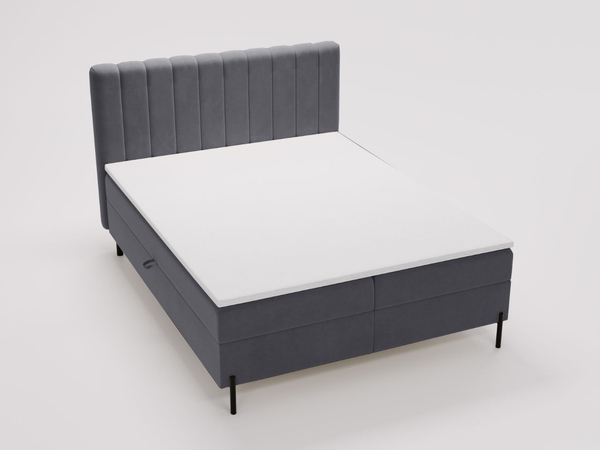 Boxspringbett mit Bettkasten 140x200 Primavera Dunkelgrau