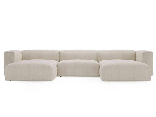 Wohnlandschaft Universell Moderne Cord Ecksofa Landi Beige