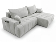 Ecksofa L-Form mit Schlaffunktion und Bettkasten Tulio Rechts Grau
