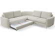 Ecksofa L-Form Rechts mit Schlaffunktion und Bettkasten Limon Hellgrau