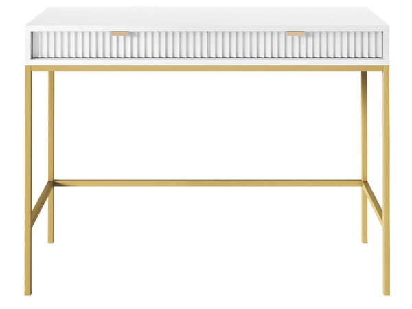 Schminktisch mit Schubladen Amber Weiß, Gold Frame