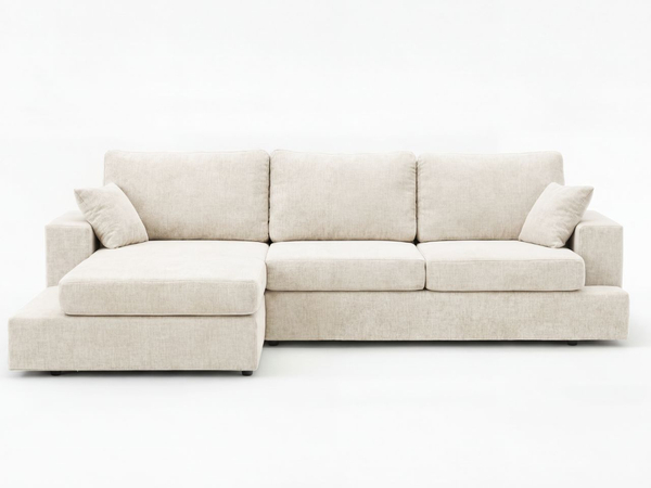 Ecksofa L-Form fürs Wohnzimmer Nesto Links Creme