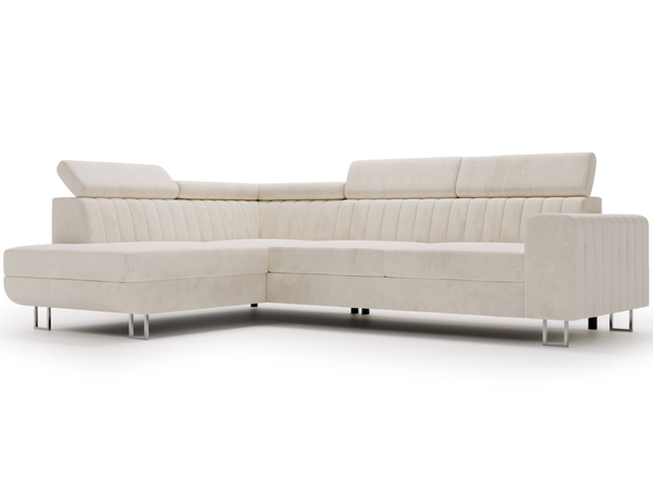 Ecksofa mit Schlaffunktion und Bettkasten Berona links Beige
