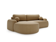 Ecksofa L-Form Links mit Schlaffunktion und Bettkasten Aurio HellBraun