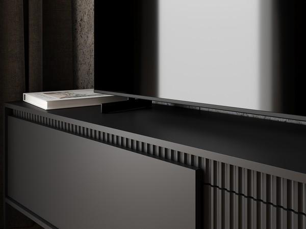 TV-Lowboard mit Türen 187 cm Sorano Schwarz