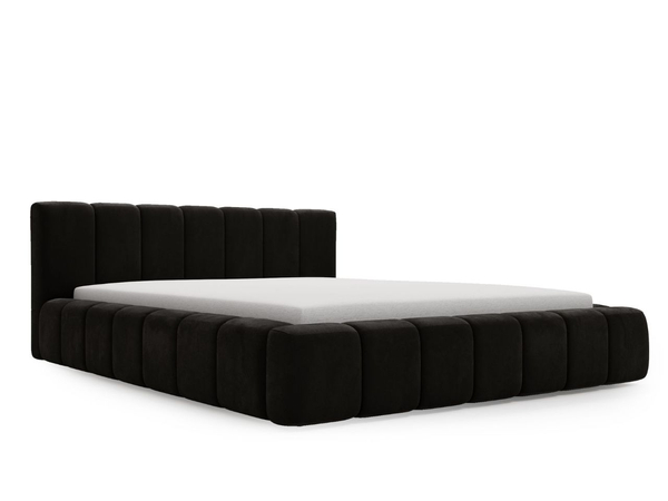 Polsterbett mit Bettkasten und Lattenrost 160x200 Orio Schwarz