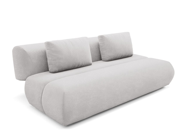 Schlafsofa mit verstellbarer Rückenlehne, Schlaffunktion und Bettkasten Figo Grau