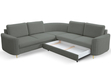 Ecksofa L-Form Links mit Schlaffunktion und Bettkasten Limon Grau