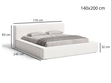 Polsterbett mit Bettkasten und Lattenrost 140x200 Mali Beige