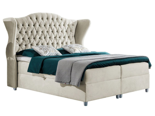 Boxspringbett mit Bettkasten 160x200 Kate Creme