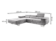 Ecksofa L-Form Links mit Schlaffunktion und Bettkasten Solam Gelb