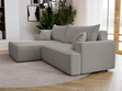 Ecksofa L-Form Links mit Schlaffunktion und Bettkasten California Hellgrau