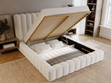 Polsterbett mit Bettkasten und Lattenrost 160x200 Rotto Creme