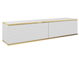 TV-Lowboard Hänge mit Türen 135 cm Diolo Weiß mit geriffelter Vorderseite