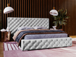 Polsterbett mit Bettkasten und Lattenrost 140x200 Madera |Hellgrau