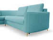 Ecksofa L-Form Rechts mit Schlaffunktion und Bettkasten Limon Blau