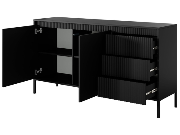 Kommode mit Türen und Schubladen 153 cm Sorano Schwarz