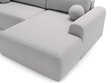 Ecksofa L-Form mit Schlaffunktion und Bettkasten Savana Rechts Bouclé-Stoff Grau