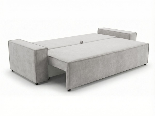 Schlafsofa mit Bettfunktion und Bettkasten Sivra Hellgrau